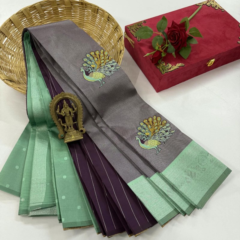 Peacock Tissue soft silk
