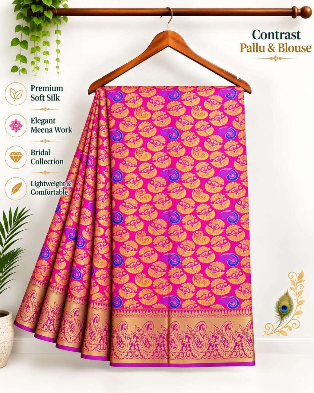 Meena work silk sarees
