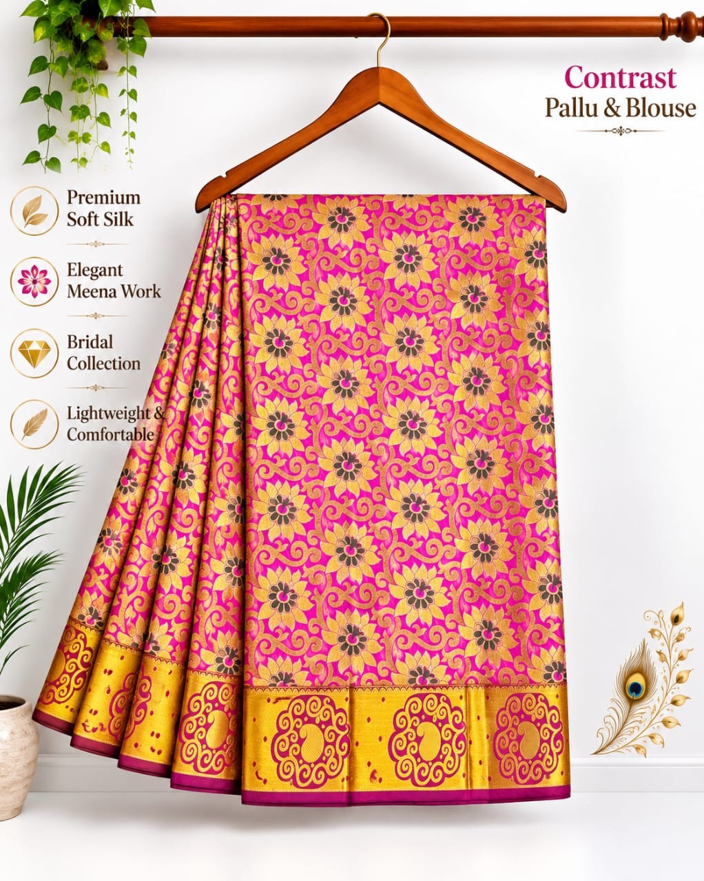 Meena work silk sarees