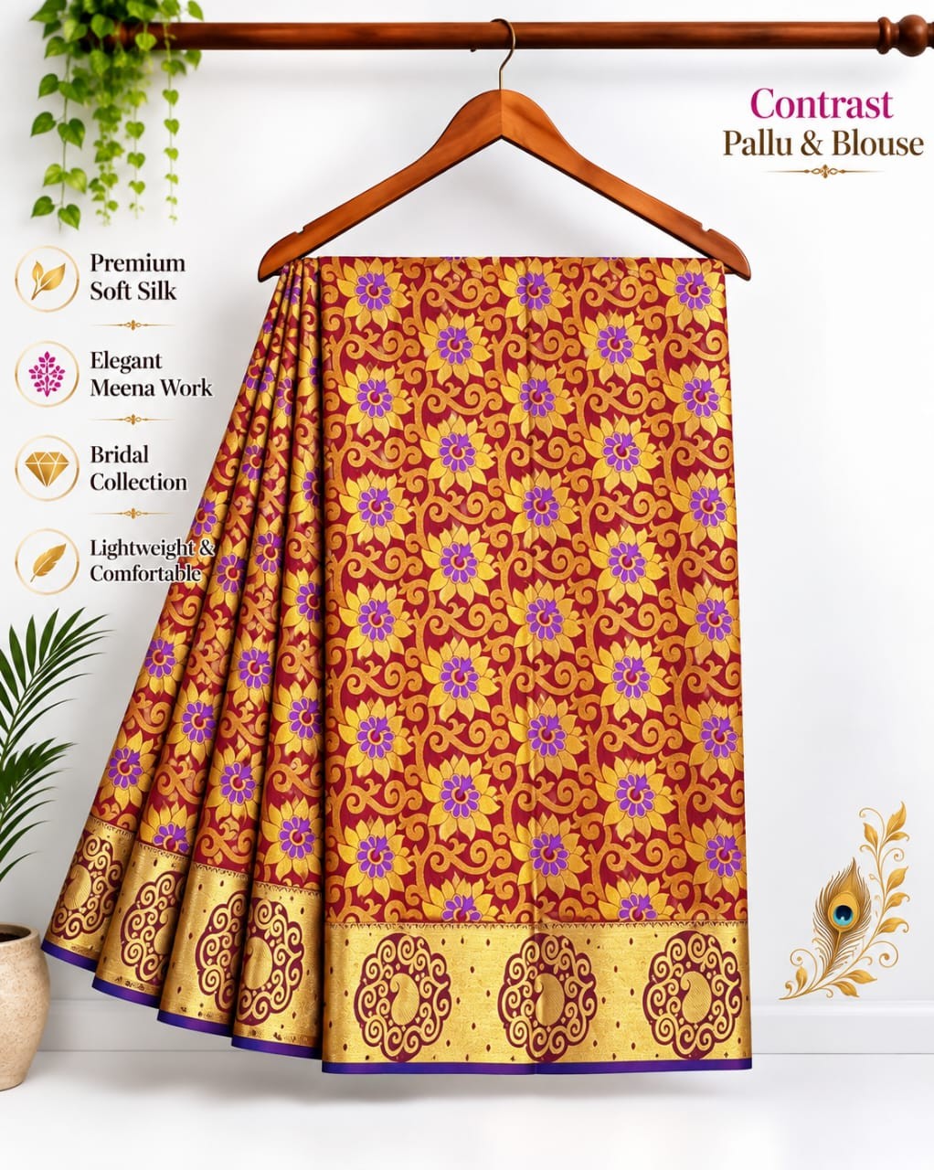 Meena work silk sarees