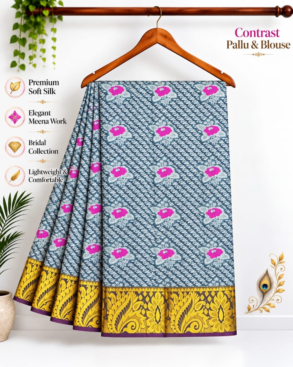Meena work silk sarees